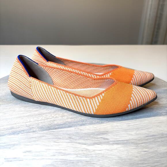 Rothy’s The Point Orange Sherbet Slip On Shoes Flats Women's Size 6.5 - Picture 2 of 14